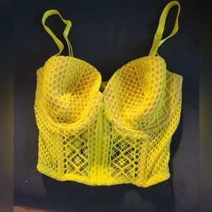 Victoria Secret Festival Neon Yellow Bustier (32DD) NWT